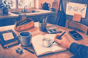 AI-generated editorial illustration for Start a Creative Habit with a Small Repeatable Practice